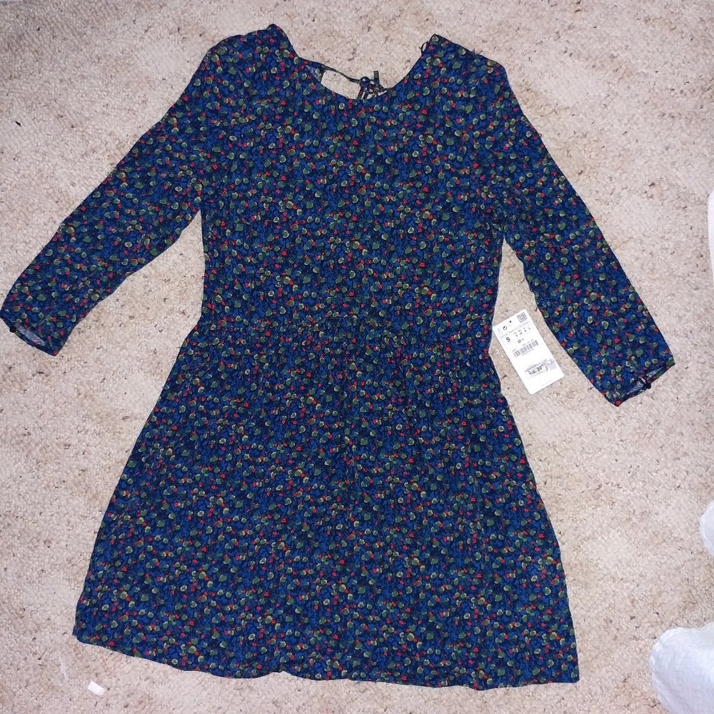 Zara Basic Multicolor Floral Short Dress - Small
